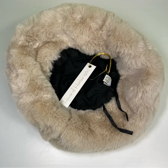 House of Harlow 1960 Faux Fur Bucket Hat NWT - Picture 3 of 4